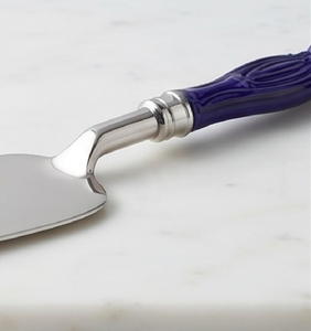 Modern Stainless Steel <b>Cake</b> <b>Server</b> With Stylish Blue Handle Triangle Shape <b>Cake</b> Knife Ideal For Serving Events Home Use - Product Image 3
