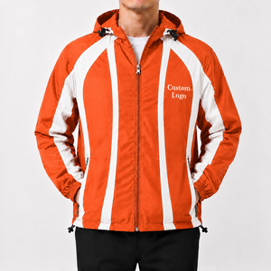 <b>Mens</b> Summer <b>Thin</b> Performance Hooded Windbreaker Zip Front Sports <b>Jacket</b> Water Repellent Outdoor Casual Activewear - Product Image 2