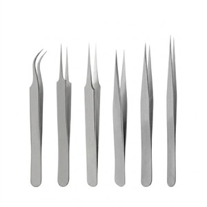 Ensemble de 6 pinces à épiler de précision polyvalentes en acier inoxydable, outils antistatiques pour la réparation et l'entretien esthétique - Product Image 5