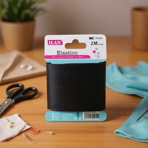 Bande élastique Ilan 70mm 2m noire pour travaux manuels et couture - Product Image 2