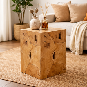 Taburete de Raíz de Teca Premium ARTERRA, Diseño Moderno, Hecho a Mano, Rústico, para Apartamento, Hotel, Villa, Mueble para el Hogar con Toque Cálido - Product Image 3