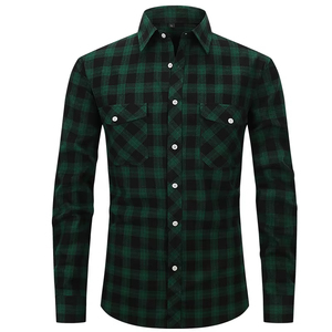 Chemise en flanelle brodée sur mesure pour hommes, manches longues, 100% coton, chemise décontractée, motif uni, séchage rapide, respirante, service OEM - Product Image 3