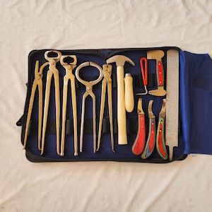 Durable Equine Farrier Tool <b>Kit</b> Stainless Steel Horse Hoof Grooming and Shoeing Care Veterinary Equipment for Large Animals - Product Image 3