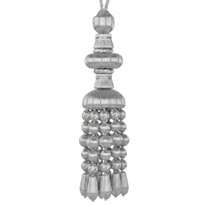 Bordure à pompons tricotée en argent sur mesure, durable, pour sacs à vêtements et textiles de maison - Bordure en bouillon faite à la main - Product Image 6