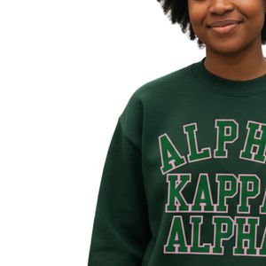 เสื้อสเวตเชิ้ตคอกลมลายกราฟิก Green Ivy League ผ้าฝ้ายฟลีซ แขนยาว สไตล์ลำลอง แฟชั่นสำหรับผู้หญิง - Product Image 3