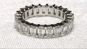 Anillo de platino 950 certificado por IGI, corte esmeralda EF VS1, diamante cultivado en laboratorio de 3.60 quilates, peso 4.50 gramos, metal de platino para mujer - Product Image 2