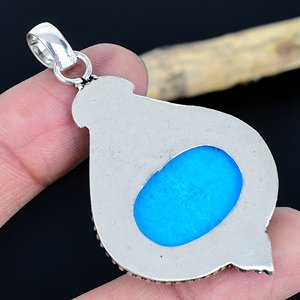 Colgante de Turquesa Hecho a Mano: Joyería de Plata de Ley 925 Hecha a Mano - Product Image 3