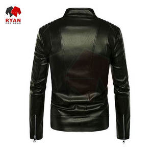 Veste en cuir pour homme de qualité supérieure avec personnalisation de la marque, couleur unie, matériau durable, service OEM et ODM - Product Image 4