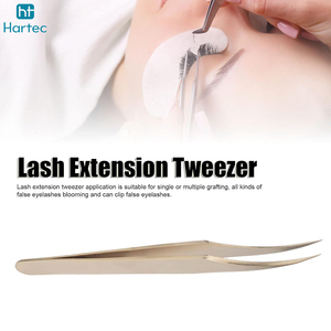 Gold Color Pointed Stainless Steel Eyelash Extension Tweezers, High Precision Curved Tip for Volume Lashes and Isolation - Product Image 6