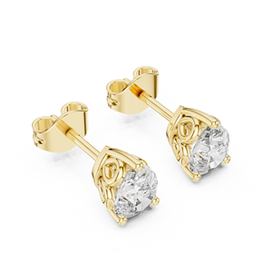CLASSIC 0.37CT PEAR CUT LAB GROWN DIAMOND EACH STUDS <b>SET</b> IN 18KT YELLOW GOLD FOR ENGAGEMENT WEDDING <b>VALENTINE</b> <b>GIFT</b> EVERYDAY WEAR - Product Image 1