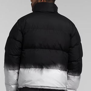 Veste matelassée en duvet pour homme, couleur dégradée, col montant, fermeture éclair, coupe-vent, vêtement d'hiver décontracté, coupe régulière, polyester épais - Product Image 4