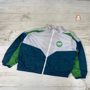 Ensemble de survêtements de sport 2 pièces pour la gym et le fitness, veste et pantalon en nylon, style années 90, sur mesure pour homme, taille XL, vert - Product Image 2