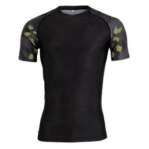 Rash Guard for Men Short <b>Sleeve</b> MMA Boxing Martial Art Wrestling Grappling Muay Thai Training <b>Base</b> <b>Layer</b> Swimming Surf Rashguard - Product Image 2