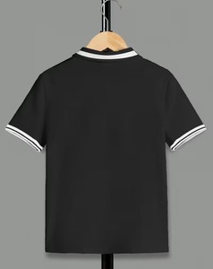 Boys Embroidered Knitted Cotton Polo Neck T-Shirt Short Sleeve Anti-Wrinkle 180g Summer Casual Wear Quick Dry Eco-Friendly Solid - Product Image 2