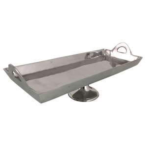 Plateau de service décoratif de style piédestal, fournitures pour événements et fêtes, décoration de table, plateau rectangulaire brillant, designs modernes - Product Image 1