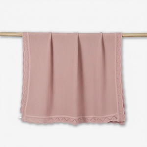 Heirloom Baby <b>Blanket</b> Solid Color <b>Throw</b> <b>Blanket</b> Vietnam Rectangle 209g-278g Machine Washable Knitted Eco-Friendly 100% Cotton - Product Image 3