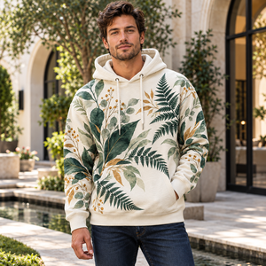 Men graphic Print <b>Hoodie</b> Cotton Fleece Men's Gray Contour Line Sweatshirt <b>Orange</b> Detail Urban Fashion - Product Image 5