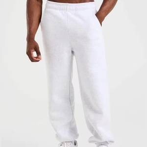 New Design Relaxed Fit Oversized Wide Leg Sweatpants Men Solid Color Blank Heavyweight Baggy Sweatpants <b>Elastic</b> Hem Joggers Pant - Product Image 5