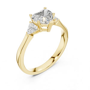 แหวนทองคำขาว 14K รูปหัวใจและเพชรทรงทริลเลียนท์เพาะเลี้ยงสำหรับผู้หญิง |   ชุดเจ้าสาว |   เพชรที่เพิ่งเพาะเลี้ยง - Product Image 6