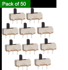 สวิตช์สไลด์แบบ SPDT ขนาดเล็ก 3 ขา สำหรับติดตั้งบน PCB สวิตช์สไลด์ 0.5A 125V AC 30V DC สำหรับงานอิเล็กทรอนิกส์ DIY โปรเจกต์ต่างๆ ดีไซน์ทนทาน โปรไฟล์ต่ำ - Product Image 3