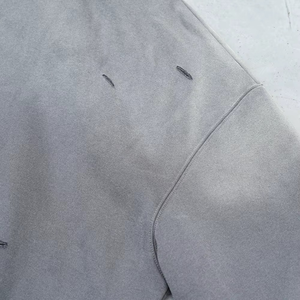 Sudadera con Capucha y Cremallera para Hombre, Corte Regular, Color Gris, Largo Regular, Algodón French Terry, Diseño Desgastado con Bolsillos, Invierno - Product Image 4