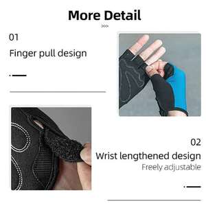 Gants de cyclisme en néoprène pour la gym, le VTT, la musculation, la moto et le fitness, demi-doigts - Product Image 4
