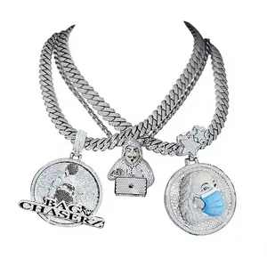 Nuevo Colgante de Moda con Incrustaciones de Moissanita VVS, Plata 925 Chapada en Oro, Estilo Hip Hop, Personalizado y Hecho a Mano - Product Image 1