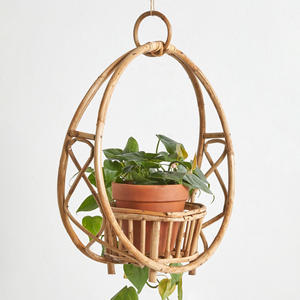 Jardinières en rotin, porte-pots de fleurs naturels, paniers suspendus pour plantes, vente en gros - Product Image 3