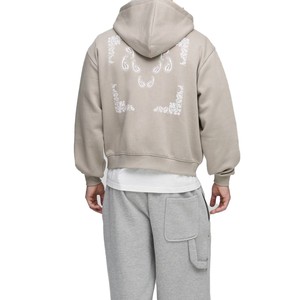 เสื้อฮู้ดซิปผ้าฝ้ายฟลีซสำหรับผู้ชาย รับทำโลโก้ เสื้อฮู้ดหนาน้ำหนักมากสำหรับผู้ชาย เสื้อฮู้ดสตรีทแวร์แบบเรียบสำหรับผู้ชาย ผลิตจากโรงงาน - Product Image 3