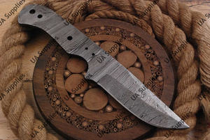 มีด UA Supplies Drop Point Damascus Steel ใบมีดเหล็กดามัสกัสแบบคงที่ ขนาด 8 นิ้ว สำหรับกิจกรรมกลางแจ้ง เดินป่า ตกปลา ใบมีดเปล่า แข็งแรง คมกริบ - Product Image 6