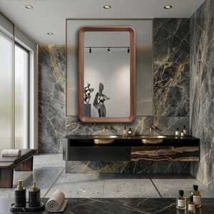 Rustic Solid Wood Wall <b>Mirror</b> <b>Rectangular</b> <b>Large</b> Teak Frame Vanity <b>Mirror</b> Farmhouse Living Room Bedroom Decor Artwork Object HD U - Product Image 5