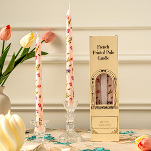 Vela de vela de cera de lujo de 25 cm con estampado para decoración del hogar, vela cónica decorativa de 25 cm con estampado. - Product Image 5
