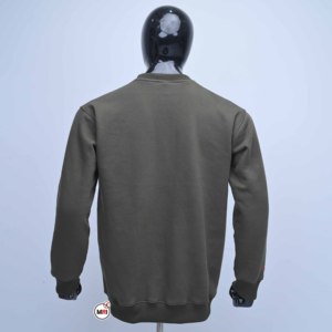 Sudadera Verde Oliva al por Mayor con Cuello Redondo, Corte Regular, Logotipo de Signo de Interrogación Bordado, Ropa Casual de Otoño para Hombre - Product Image 2