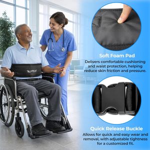 Cojín Ajustable para Respaldo de Silla de Ruedas, Almohadilla de Soporte para Asiento Acolchada, Cinturón de Cuidado Corporal para Uso Diario en Movilidad - Product Image 4