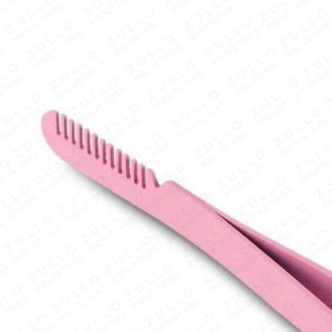 Professional Stainless Steel Slant Tip Eyebrow Tweezers with Comb Custom Logo <b>Precision</b> Brow Grooming <b>Tool</b> OEM - Product Image 3