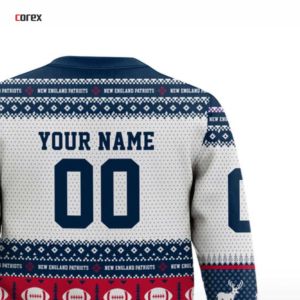 Suéter Corex de los New England Patriots de la NFL, Navideño, Tejido, con Estampado Digital, Unisex, Cuello Redondo, Transpirable, 100% Algodón, para las Fiestas de Invierno - Product Image 4