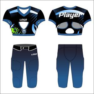 Custom Women Sublimated American Football Uniform Mockup Cropped Jersey and <b>Padded</b> Integrated <b>Pants</b> Design Template - Product Image 1