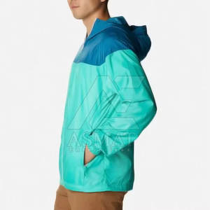 Veste coupe-vent zippée en gros, personnalisable OEM, pour hommes - Product Image 5