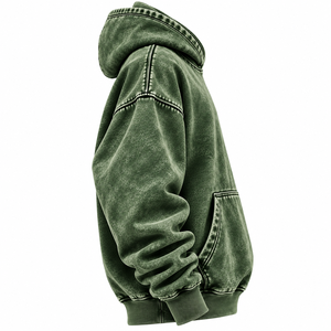 Sweat-shirt à capuche oversize pour homme, effet délavé, style streetwear, décontracté, en molleton, avec poche avant - Product Image 4