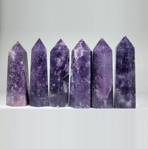 Chakralume – Pointe de cristal de Lepidolite violette naturelle, baguette de guérison pour le Reiki, la méditation, la décoration religieuse et professionnelle, vente en gros - Product Image 2