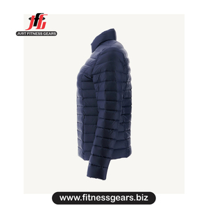 Veste matelassée blanche pour femme, col montant, fermeture éclair, vêtement d'hiver, veste matelassée à manches longues pour femme - Product Image 2