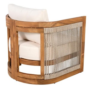 Wood Rope Outdoor Sofa Set <b>Patio</b> Conversation Furniture <b>Round</b> Coffee <b>Table</b> Garden Seating - Product Image 5
