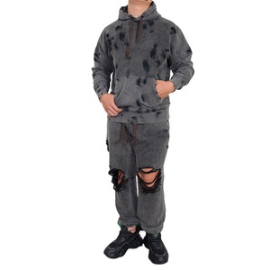 <b>Top</b> Quality Acid Wash <b>Distressed</b> Tracksuit Men Customize Vintage 100% Cotton Sun Faded <b>Distressed</b> Tracksuits In Cheap Rates acid - Product Image 1