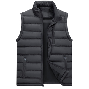 Chaleco Acolchado Color Borgoña para Hombre GENERSA SPORTS, Cuello Alto, Color Sólido, Poliéster, Ropa Exterior Informal de Invierno, Resistente al Viento - Product Image 1
