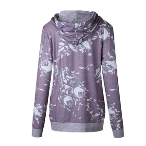 Sudadera con Capucha para Mujer, Estampado Floral, Manga Larga, Tejido de Poliéster, Transpirable, con Bolsillos, para Otoño - Product Image 2