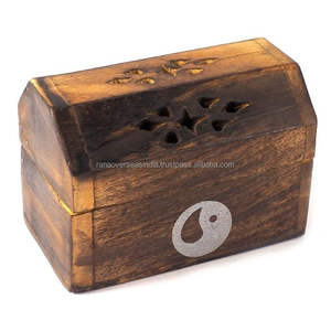 Porta Incienso de Madera Natural con Diseño Yin y Yang, Pieza Decorativa para Relajación y Meditación - Product Image 2