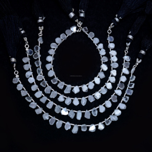 ลูกปัดเพทายสีขาวธรรมชาติพรีเมี่ยมแฮนด์เมด6นิ้ว6X8มม. พลอยรูปทรงเรียบสำหรับสร้อยข้อมือเครื่องประดับสร้อยคอ - Product Image 2