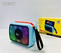Haut-parleur solaire portable T24SUN avec basses puissantes, radio FM extérieure, rechargeable USB TF, vente en gros OEM pour le marché africain