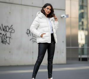 Nueva Chaqueta de Plumón de Pato Blanco para Invierno, con Cuello de Piel de Zorro Auténtica, Mangas Tejidas, Parka Corta para Mujer, Abrigo Cálido y Moderno con Piel Animal - Product Image 3