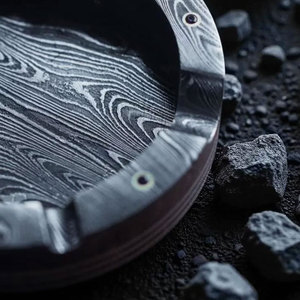 Damascus Pattern Metal <b>Ashtray</b> Handmade Smoking <b>Ashtray</b> Durable Stylish <b>Ashtray</b> for Home Office Bar Accessories - Product Image 3